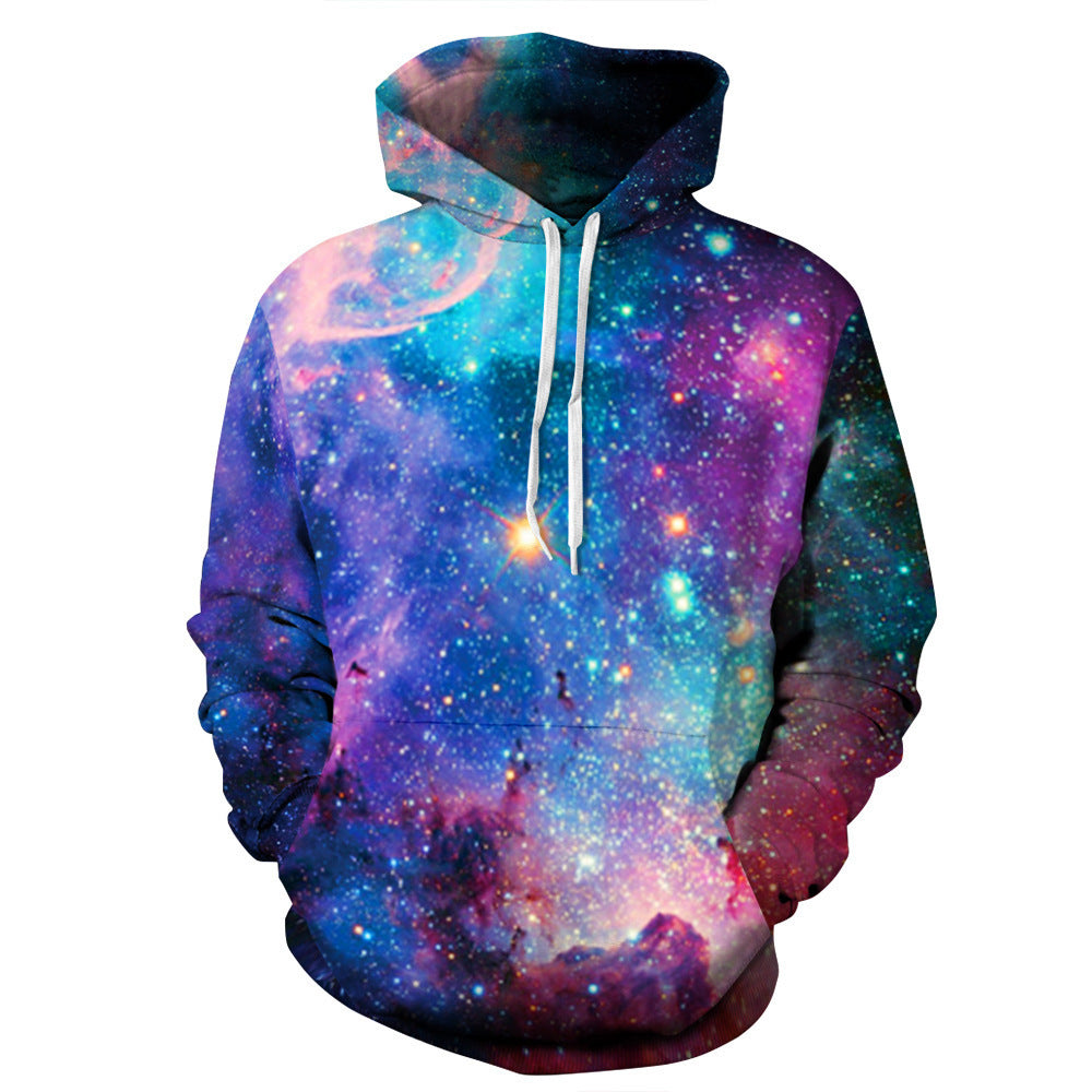 Printed starry sky hoodie