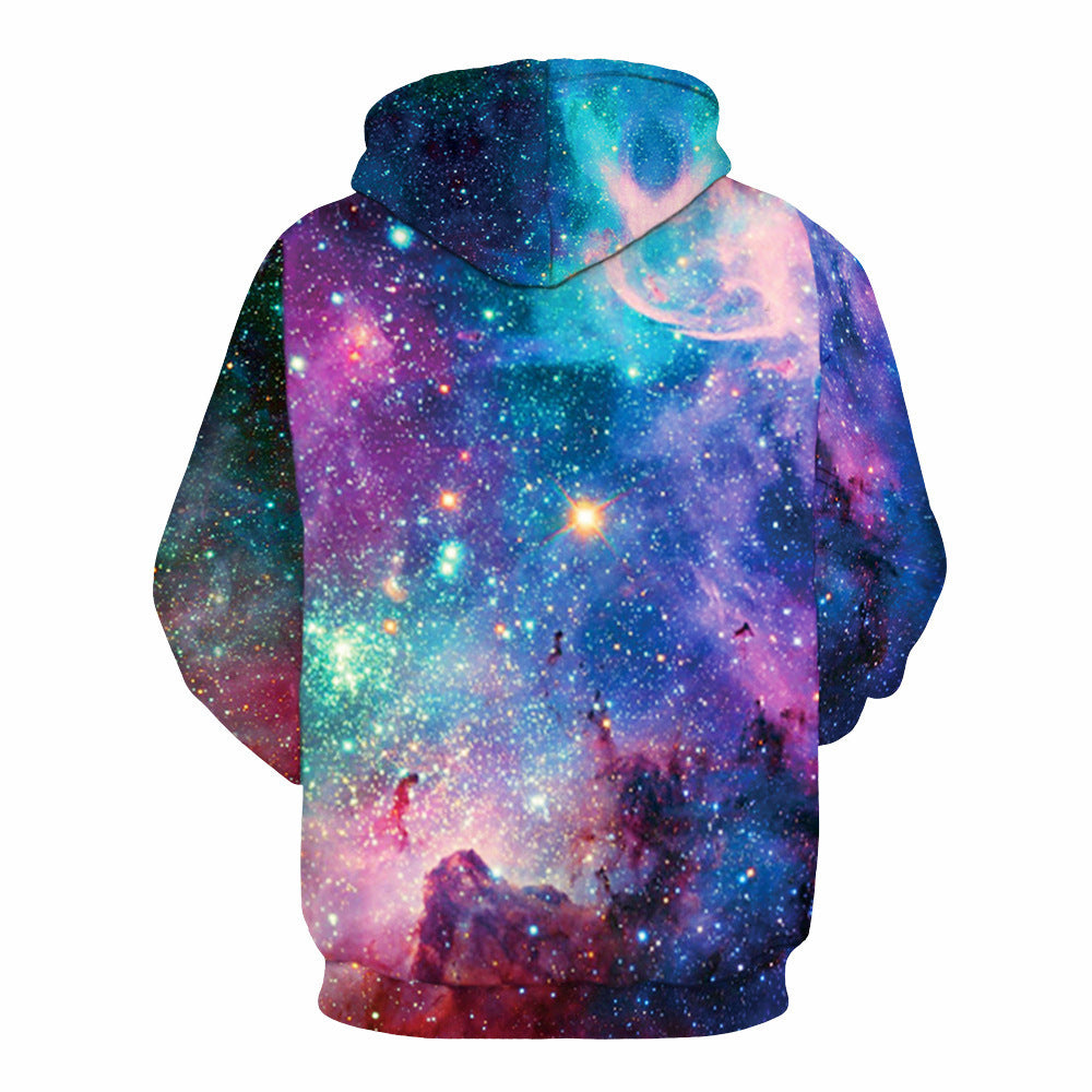 Printed starry sky hoodie