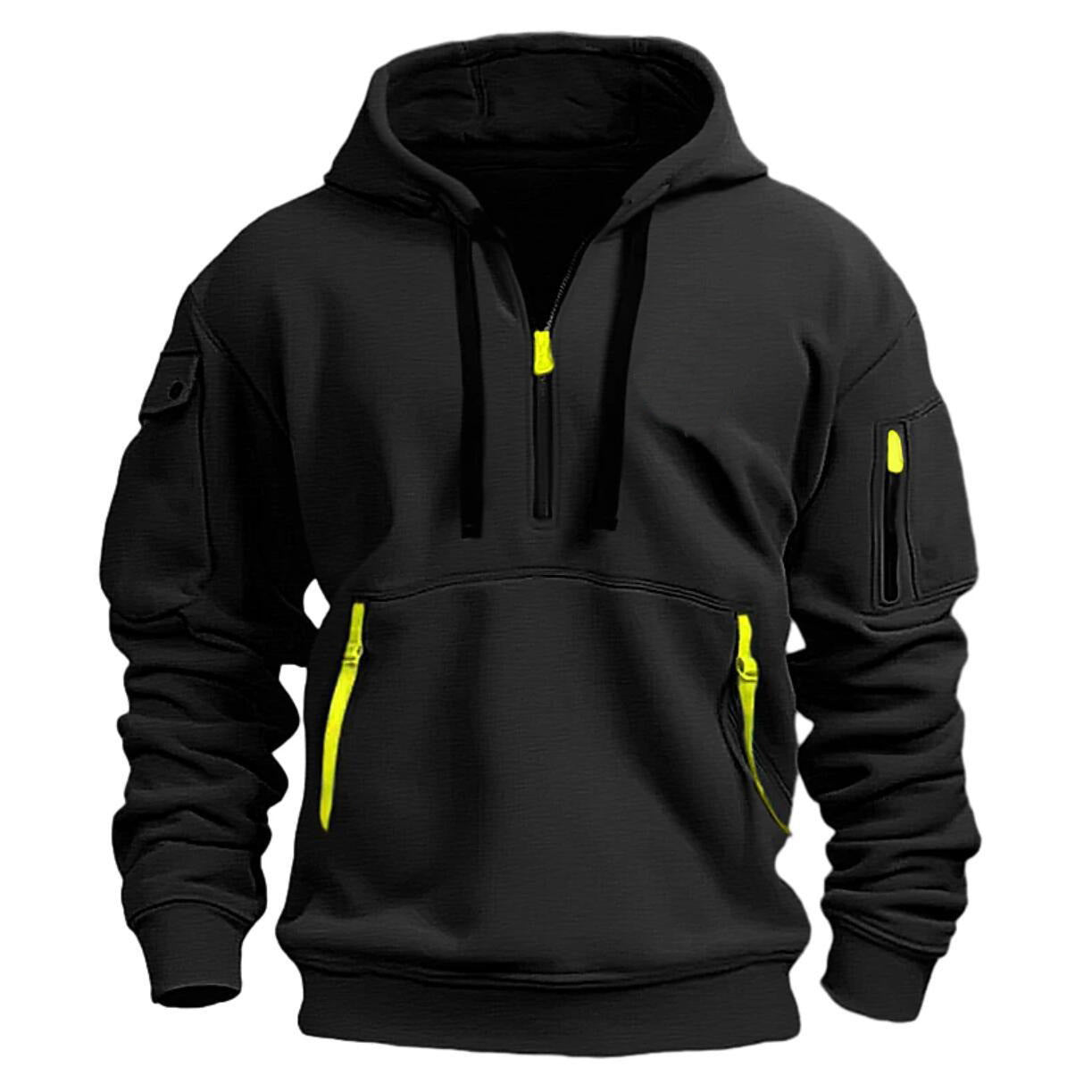 Cotton Dropped Shoulder Hooded Sweatshirt Men's