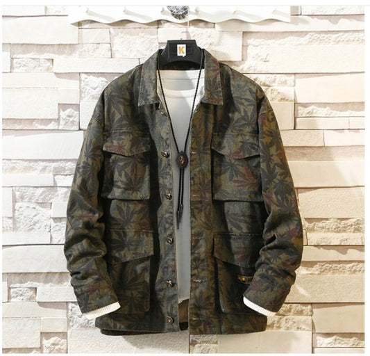 Mens Camouflage Denim Jacket Coat