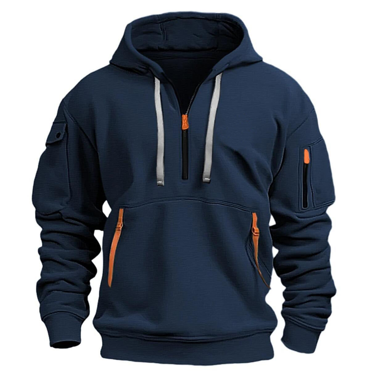 Cotton Dropped Shoulder Hooded Sweatshirt Men's